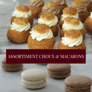Assortiment macarons et choux 40 pièces